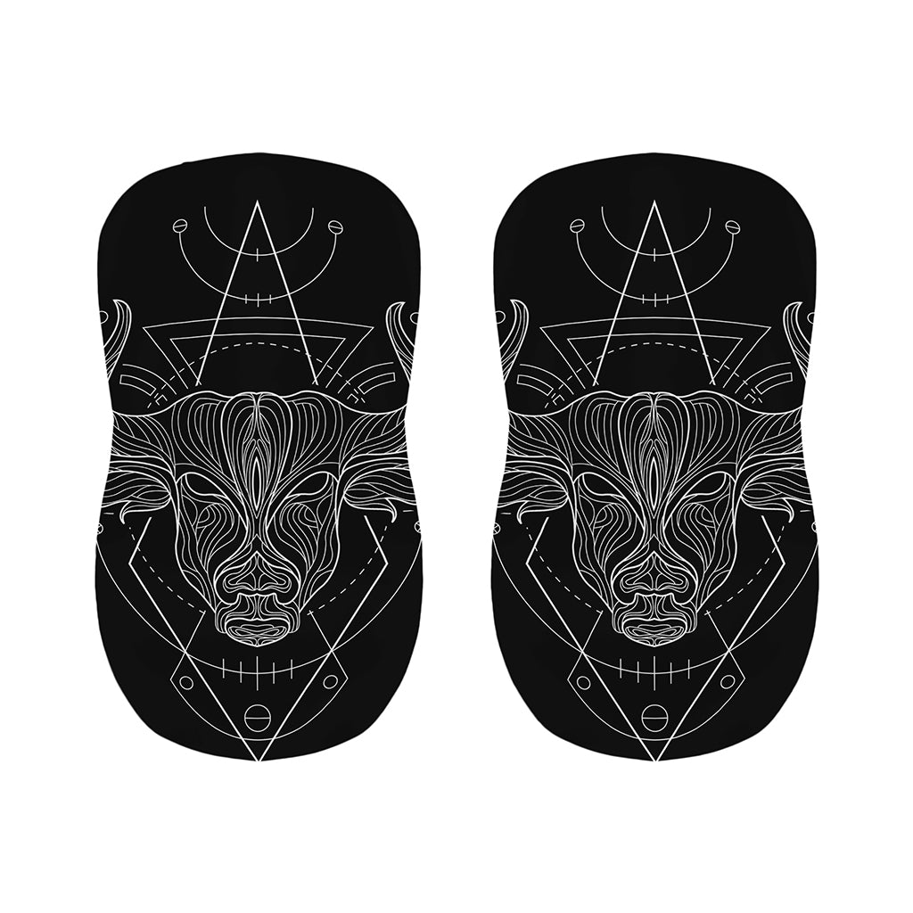 Black And White Taurus Sign Print Bar Stool Covers