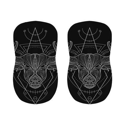 Black And White Taurus Sign Print Bar Stool Covers