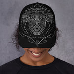Black And White Taurus Sign Print Baseball Cap