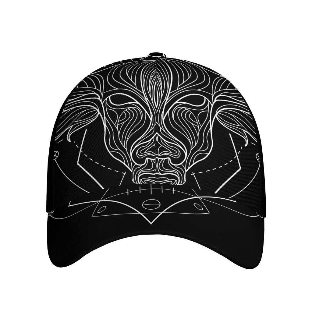 Black And White Taurus Sign Print Baseball Cap