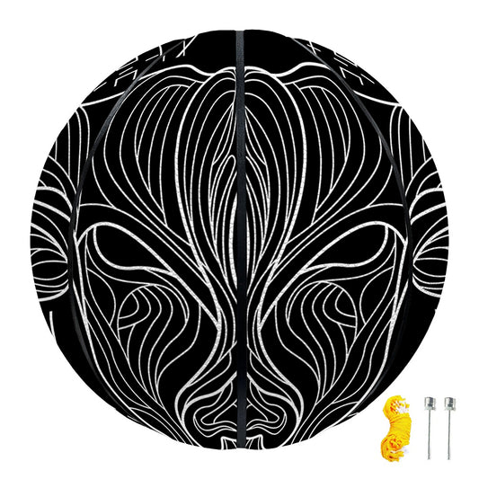 Black And White Taurus Sign Print Basketball
