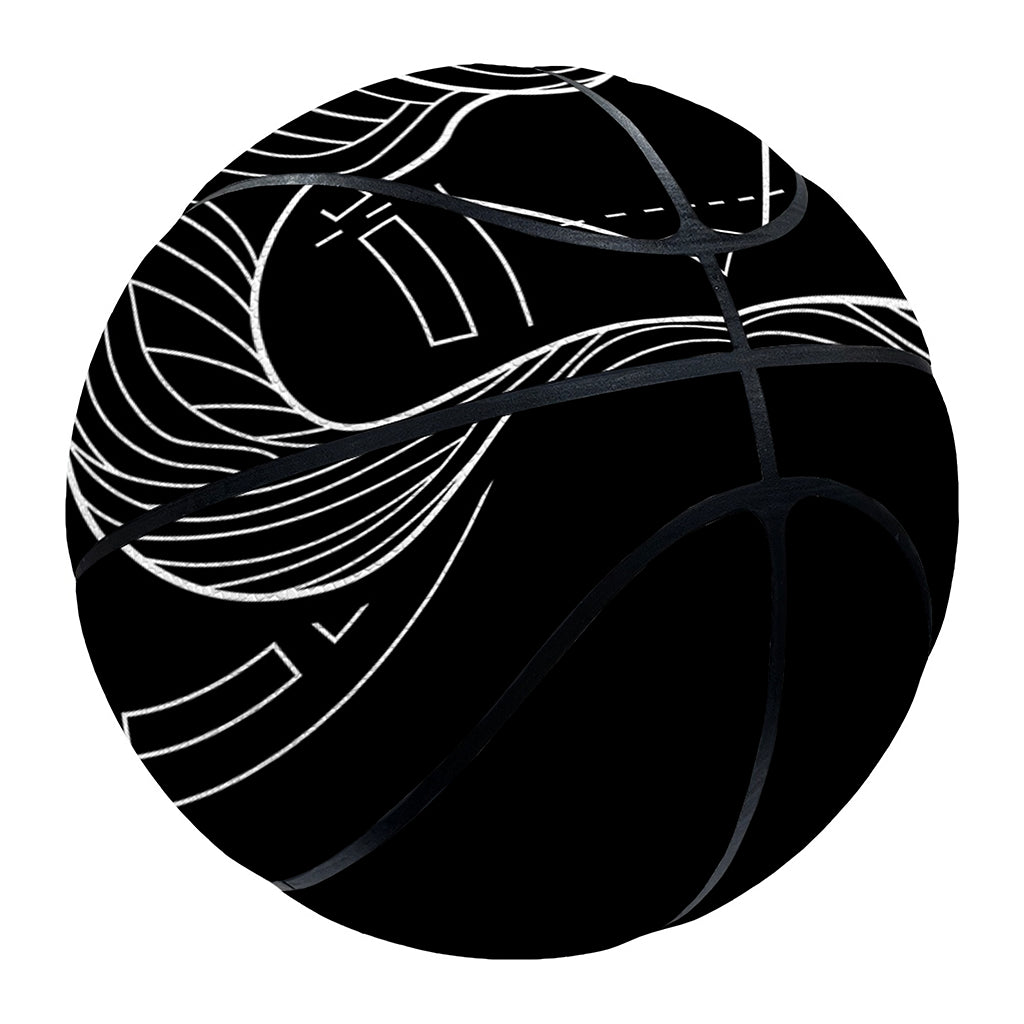 Black And White Taurus Sign Print Basketball