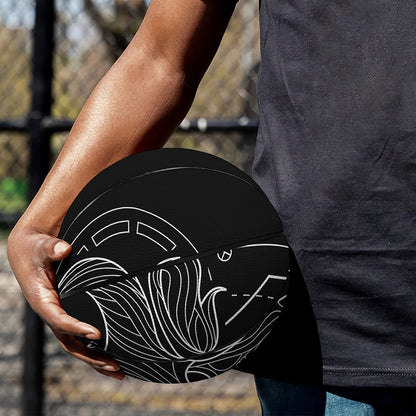 Black And White Taurus Sign Print Basketball