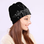 Black And White Taurus Sign Print Beanie