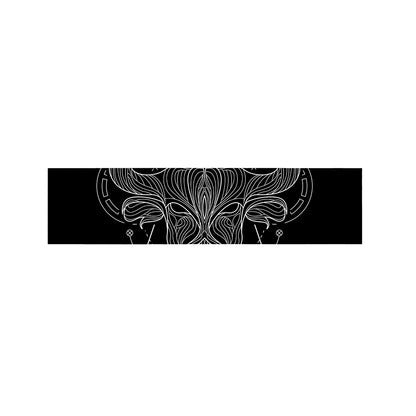 Black And White Taurus Sign Print Bed Runner