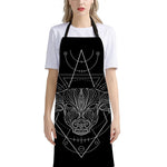 Black And White Taurus Sign Print Bib Apron With Pocket