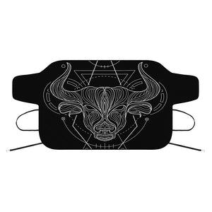 Black And White Taurus Sign Print Car Windshield Snow Cover