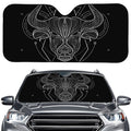 Black And White Taurus Sign Print Car Windshield Sun Shade