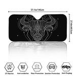 Black And White Taurus Sign Print Car Windshield Sun Shade