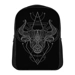 Black And White Taurus Sign Print Casual Backpack