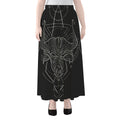 Black And White Taurus Sign Print Chiffon Maxi Skirt