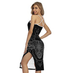 Black And White Taurus Sign Print Cross Back Cami Dress