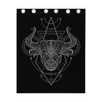 Black And White Taurus Sign Print Curtain