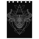 Black And White Taurus Sign Print Curtain