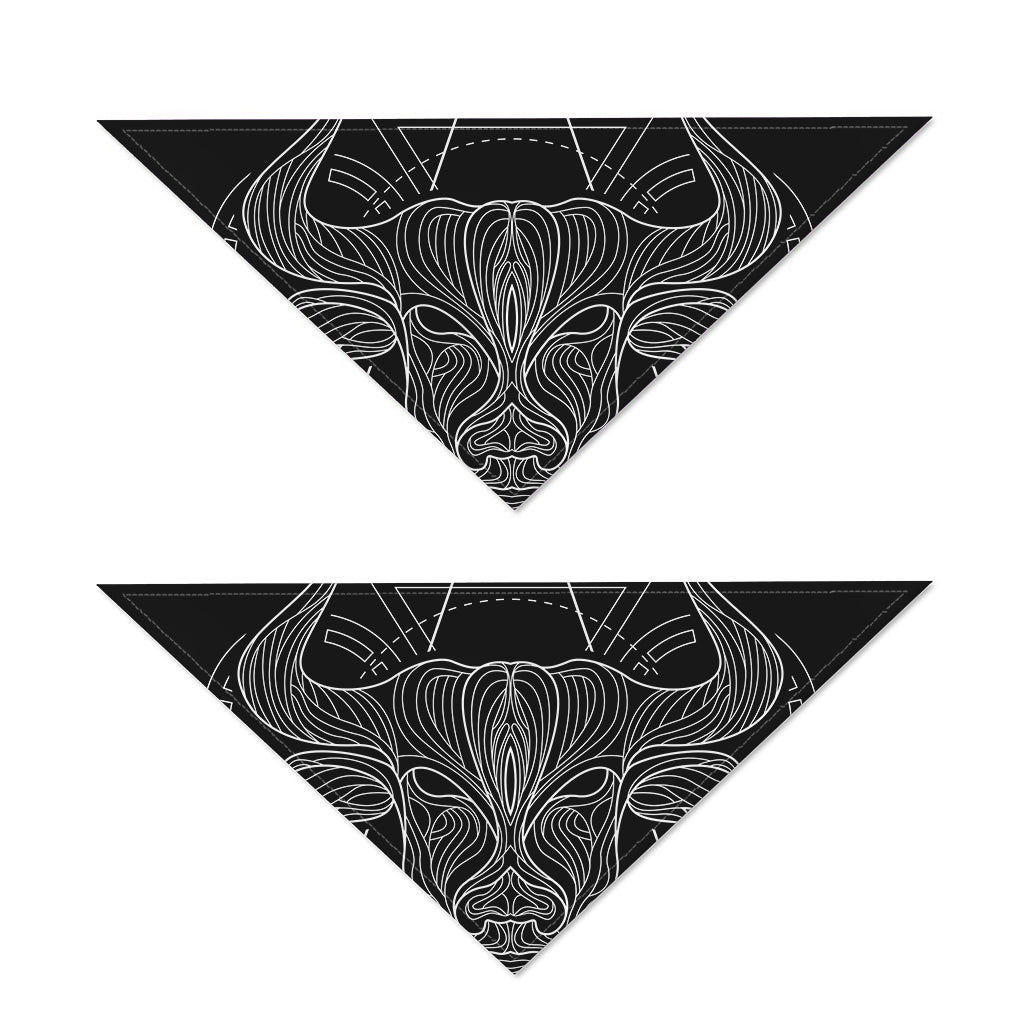Black And White Taurus Sign Print Dog Bandana