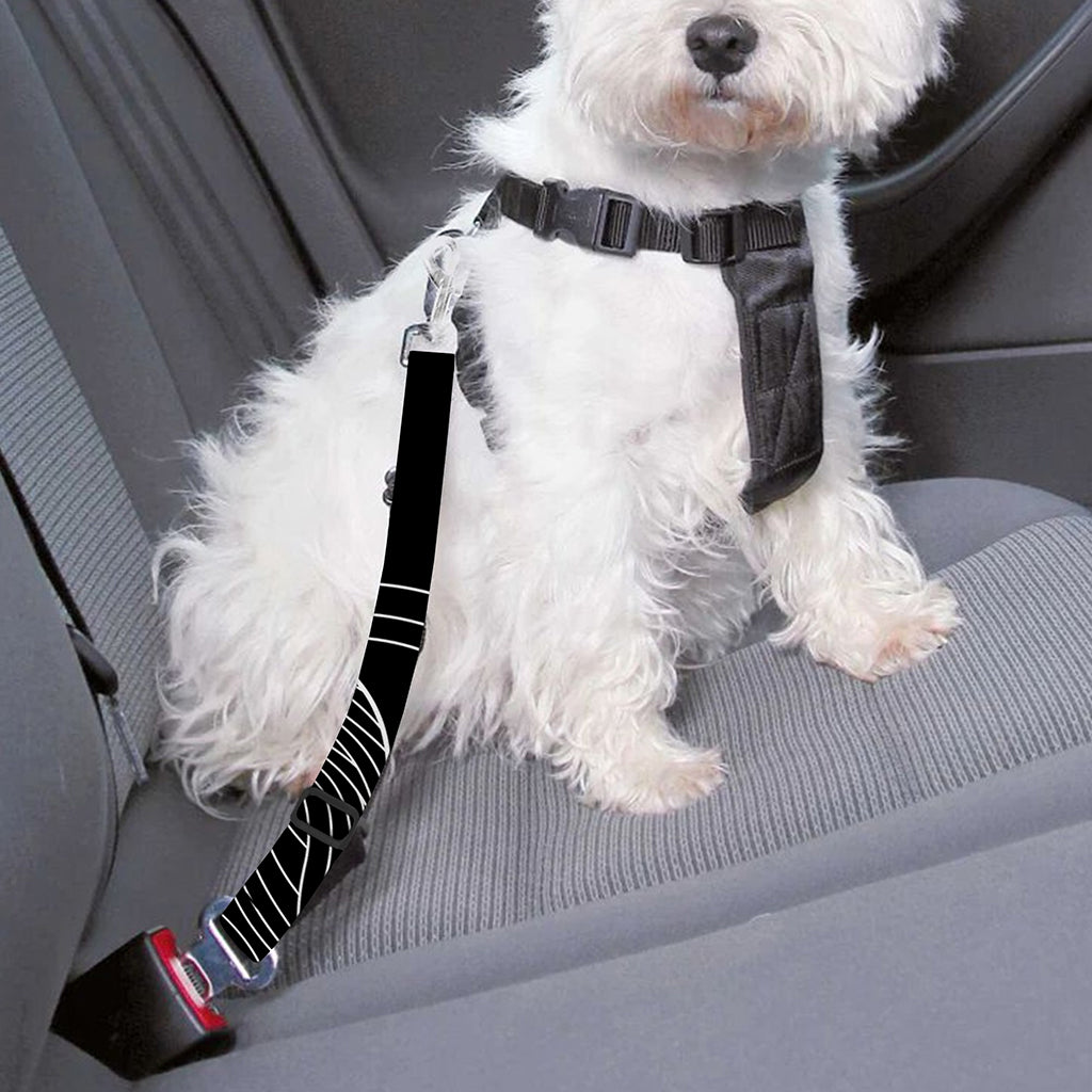 Black And White Taurus Sign Print Dog Seat Belt