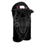 Black And White Taurus Sign Print Double Neoprene Wine Tote