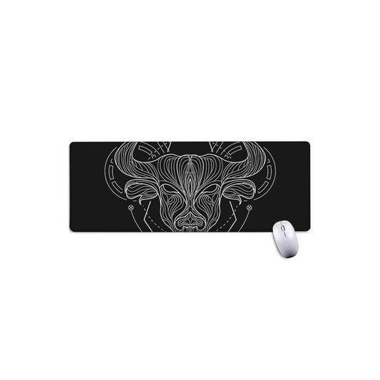 Black And White Taurus Sign Print Extended Mouse Pad