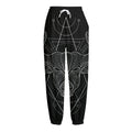 Black And White Taurus Sign Print Fleece Lined Knit Pants