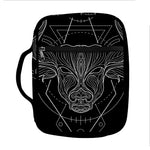 Black And White Taurus Sign Print Front Pocket Bible Bag