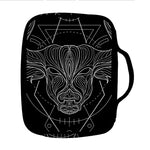 Black And White Taurus Sign Print Front Pocket Bible Bag