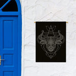 Black And White Taurus Sign Print Garden Flag