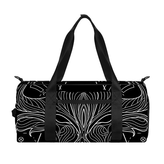 Black And White Taurus Sign Print Gym Bag