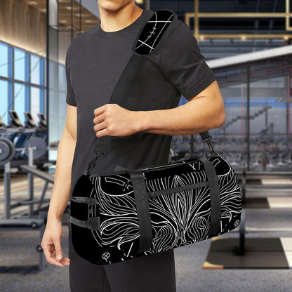 Black And White Taurus Sign Print Gym Bag