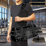 Black And White Taurus Sign Print Gym Bag
