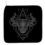 Black And White Taurus Sign Print Hand Towel