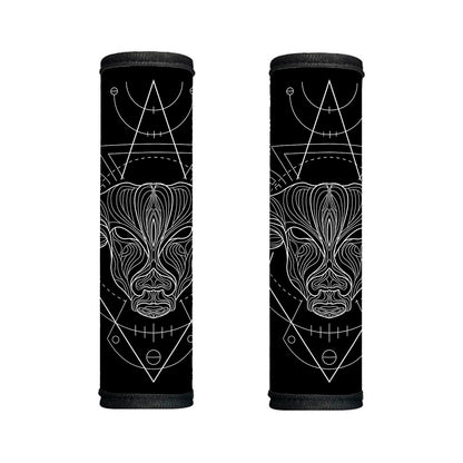 Black And White Taurus Sign Print Handle Covers