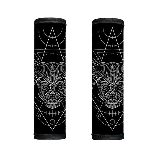 Black And White Taurus Sign Print Handle Covers