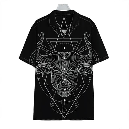 Black And White Taurus Sign Print Hawaiian Shirt