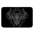 Black And White Taurus Sign Print Indoor Door Mat