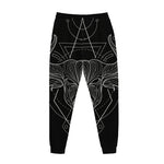 Black And White Taurus Sign Print Jogger Pants