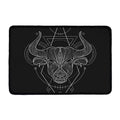 Black And White Taurus Sign Print Kitchen Mat