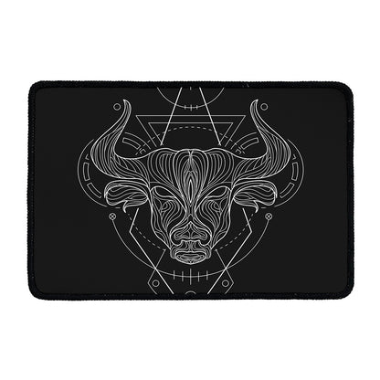 Black And White Taurus Sign Print Kitchen Mat