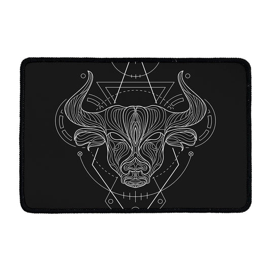 Black And White Taurus Sign Print Kitchen Mat