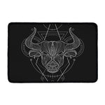 Black And White Taurus Sign Print Kitchen Mat