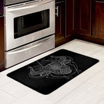 Black And White Taurus Sign Print Kitchen Mat