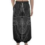 Black And White Taurus Sign Print Lantern Pants