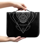 Black And White Taurus Sign Print Leather Bible Cover