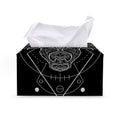Black And White Taurus Sign Print Leather Tissue Box Cover