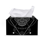Black And White Taurus Sign Print Leather Tissue Box Cover