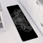 Black And White Taurus Sign Print Long Kitchen Mat
