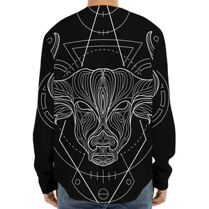 Black And White Taurus Sign Print Long Sleeve Baseball Jersey