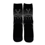 Black And White Taurus Sign Print Long Socks