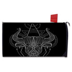 Black And White Taurus Sign Print Mailbox Cover