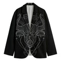 Black And White Taurus Sign Print Men's Blazer