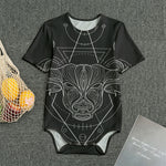 Black And White Taurus Sign Print Men's Bodysuit